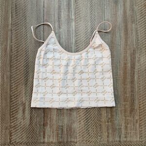 Urban Outfitters Cream Geometric Tank Top
